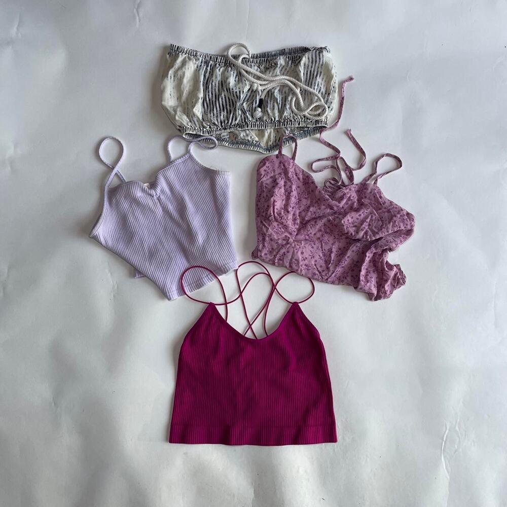 womens crop top bundle set of 4 sizes xs / s